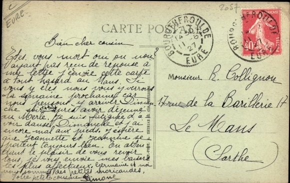 Postcard Bourgtheroulde Eure, Le Logis