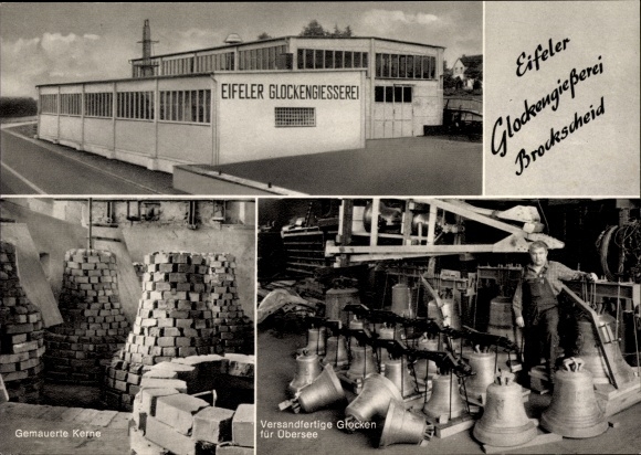Ak Brockscheid in der Eifel, Eifeler Glockengießerei, Glockengießer, gemauerte Kerne