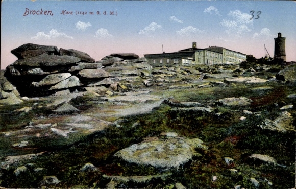 Ak Brocken im Harz, auf dem Gipfel