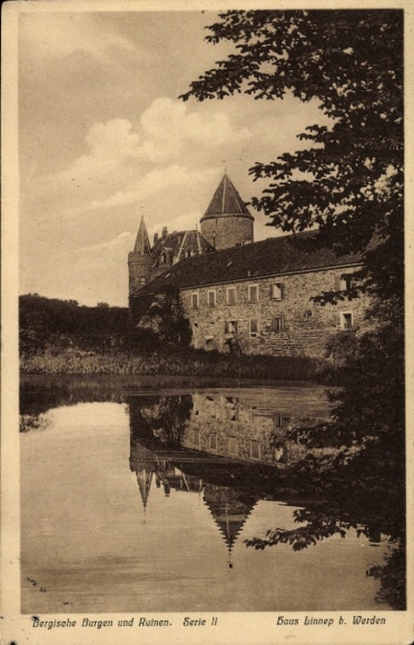 Postcard Breitscheid Ratingen, Linnep Castle