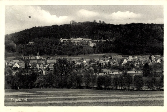 Ak Engelthal in Mittelfranken Bayern,  Landschaft, Häuser, Bäume, Hügel