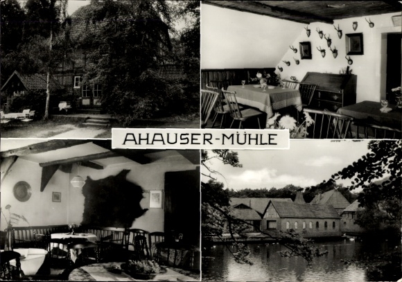Postcard Ahausen District of Rotenburg, Restaurant Ahauser Mühle, Owner M. Schermer