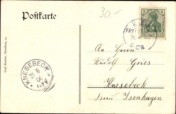 Postcard Schwinge district of Stade, restaurant
