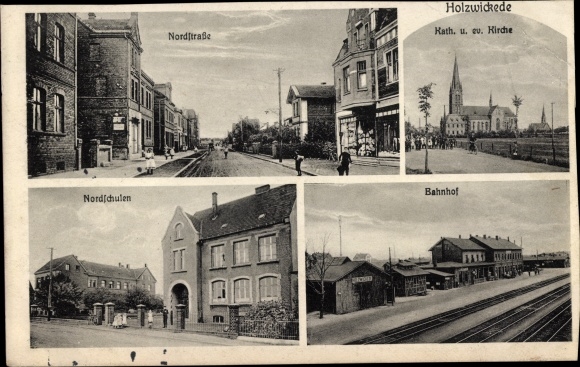 Ak Holzwickede im Ruhgebiet Nordrhein Westfalen, Blick auf den Bahnhof, Gleisseite, Nordschulen
