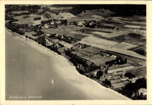 Postcard Breitbrunn Herrsching am Ammersee, aerial photograph
