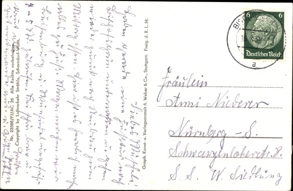 Postcard Bischofsgrün in the Fichtelgebirge, aerial view