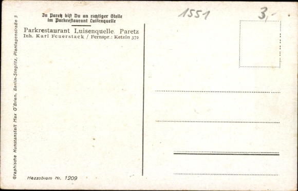 Postcard Paretz Ketzin Havel, Castle, favorite residence of Queen Louise, wife of Frederick William III.
