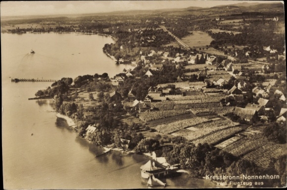 Ak Kressbronn Nonnenhorn am Bodensee, Fliegeraufnahme