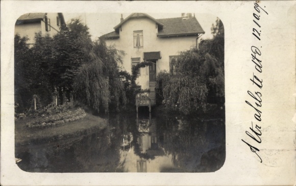 Foto Ak Hamburg Wandsbek Rahlstedt Altrahlstedt, Villa am Wasser, Garten