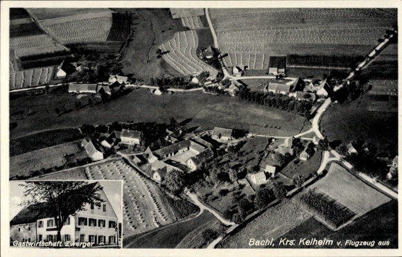 Postcard Bachl Rohr in Lower Bavaria, aerial photograph, Gastwirtschaft Zwerger