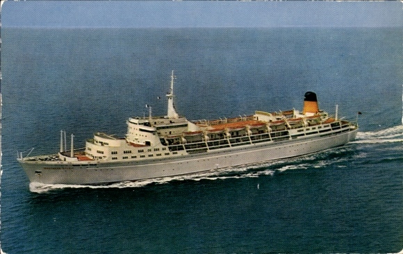 Ak Shaw Savill Line, passagiersschip SS Northern Star, bakboordzijaanzicht
