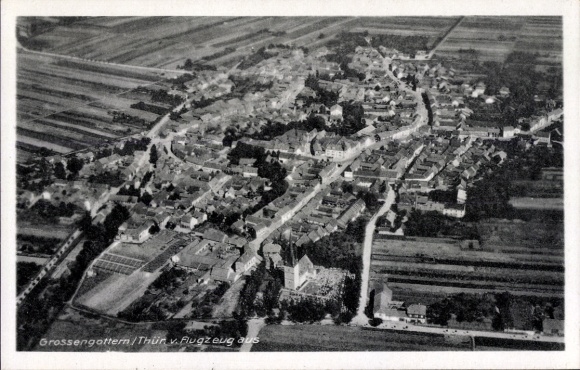 Postcard Großengottern in Thuringia, aerial photograph