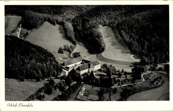 Ak Hayingen Kreis Reutlingen, Fliegeraufnahme von Schloß Ehrenfels