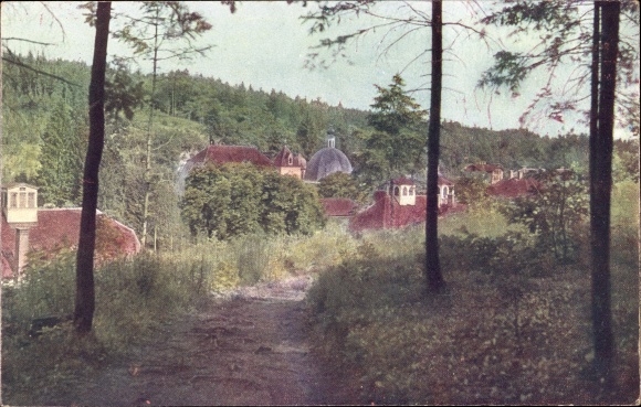 Postcard Tobelbad Steiermark, partial view with parish church