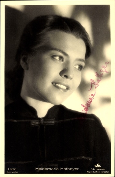 Ak Schauspielerin Heidemarie Hatheyer, Portrait, Autogramm