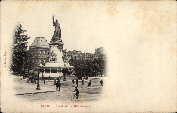 CPA Parijs III, Place de la République, Monument