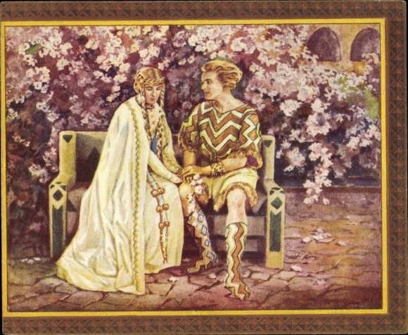 Collection picture Das Nibelungen-Lied, II. Frieze, Brunhilde, Siegfried and Kriemhilde