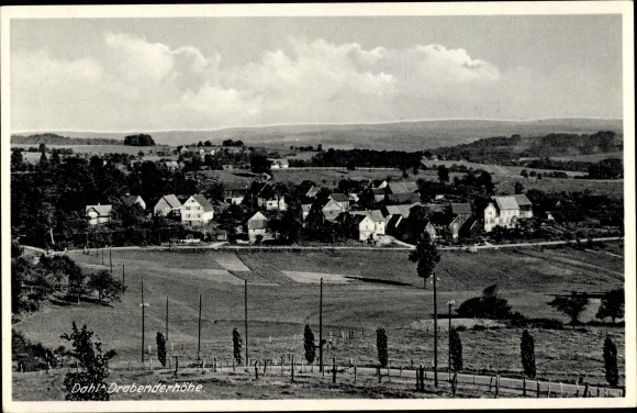 Postcard Drabenderhöhe Wiehl in the Oberberg district, panorama of the village