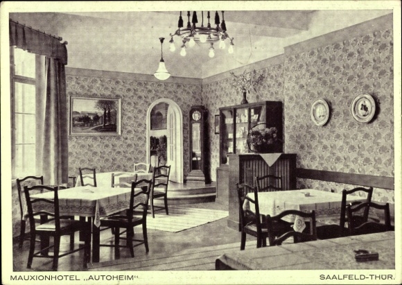 Ak Saalfeld an der Saale Thüringen, Mauxionhotel Autoheim
