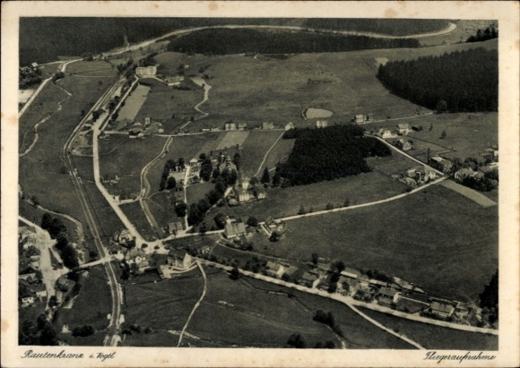 Ak Rautenkranz in het Vogtland, luchtfoto