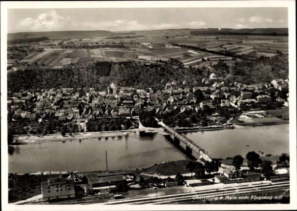 Postcard Obernburg am Main Lower Franconia, aerial photograph