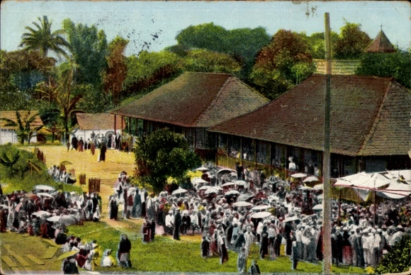 Postcard Sumatra Indonesia, Rhenish Mission, Mission Festival at the Pea Radja Station