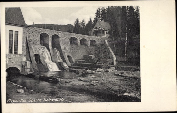 Postcard Kainzmühle Tännesberg in the Upper Palatinate, Pfreimdtalsperre