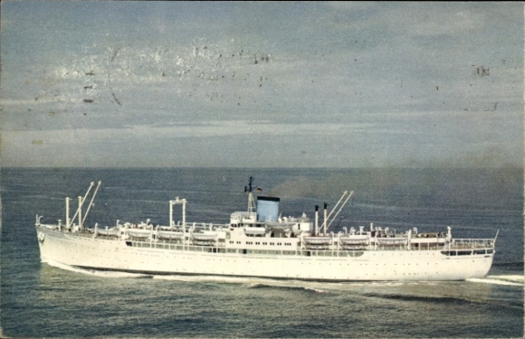 Postcard passenger ship MV Seven Seas, Europe Canada Line