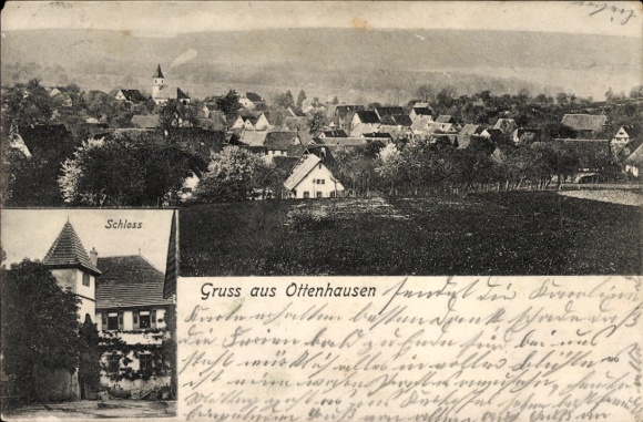 Postcard Ottenhausen Straubenhardt in the Black Forest, general view, castle