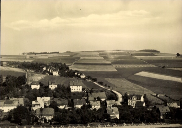 Postcard Gelenau in the Ore Mountains, aerial photograph