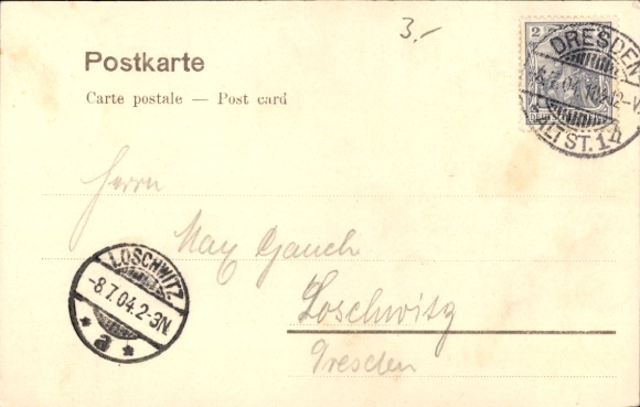 Postcard Dresden Altstadt Seevorstadt, Main Station, Kaiser-Café