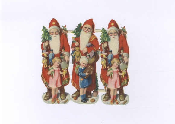 Wafelblok van 3, Kerstmannen, kinderen, poppen, peperkoek, ca. 13 x 14 cm