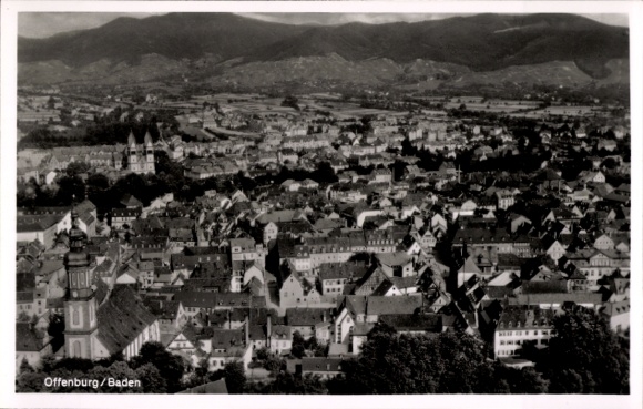 Postcard Offenburg in Baden Schwarzwald, aerial photograph