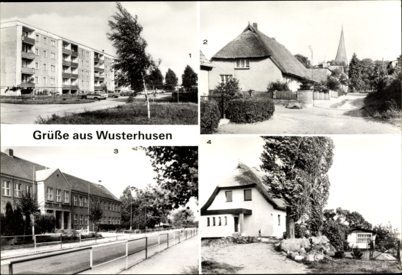 Ak Wusterhusen in Vorpommern, Straße der Solidarität, Bergstraße, Polytechnisches Oberschule