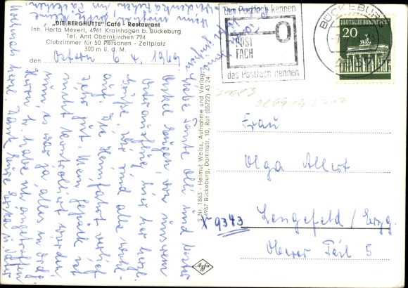 Postcard Krainhagen Obernkirchen in Lower Saxony, the mountain hut