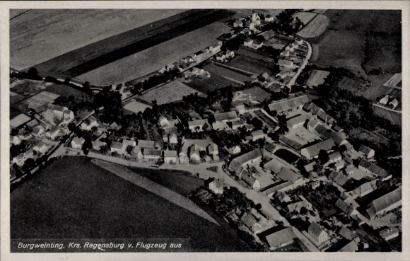 Postcard Burgweinting Regensburg on the Danube Upper Palatinate, aerial photograph