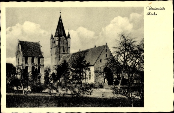 Postcard Westerstede in Lower Saxony, view of the church