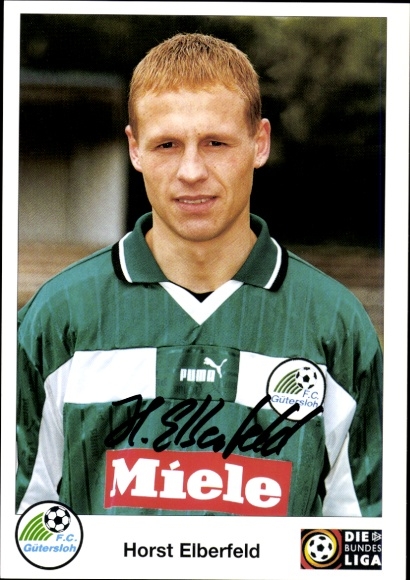 Autogrammkarte Fußballer Horst Elberfeld, FC Gütersloh, Autogramm