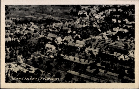 Postcard Schwann Staubenhardt in the Black Forest, aerial photograph