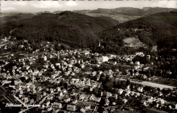Postcard Jugenheim an der Bergstraße Hesse, aerial photograph