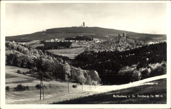 Postcard Niederreifenberg Schmitten im Taunus, Großer Feldberg, landscape with hills, 881 m,