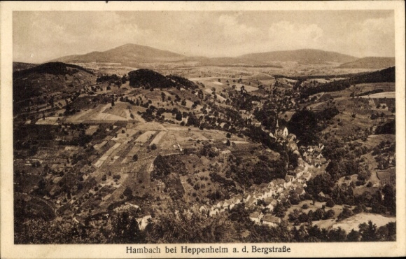 Ak Hambach Heppenheim an der Bergstraße Hessen, Gesamtansicht