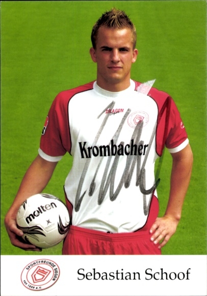 Autograph card footballer Sebastian Schoof, Sportfreunde Siegen, autograph