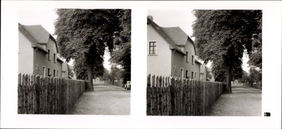 Stereo Raumbild Foto "Die NS-Musterbetriebe 1937-38" Nr. 139, Rittergut Peseckendorf, Arbeiterhäuser