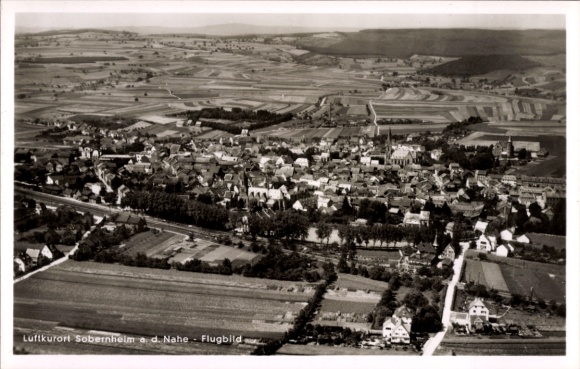 Ak Bad Sobernheim an der Nahe, Luftbild von Sobernheim