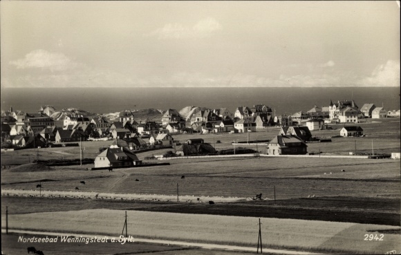 Postcard Nordseebad Wenningstedt on Sylt, view of the town