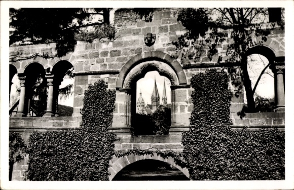 Postcard Gelnhausen, Imperial Palace, built around 1210, St. Mary's Church