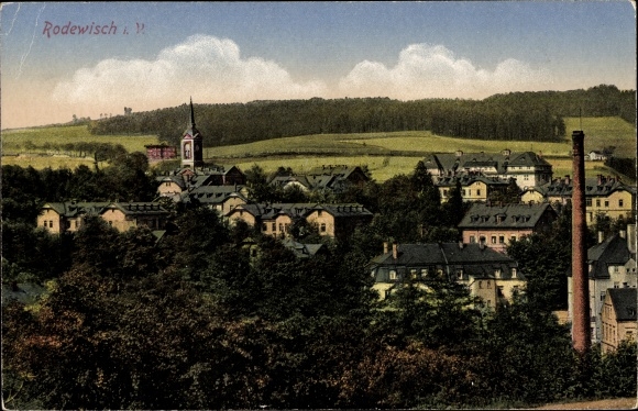 Postcard Rodewisch in Vogtland Saxony, general view