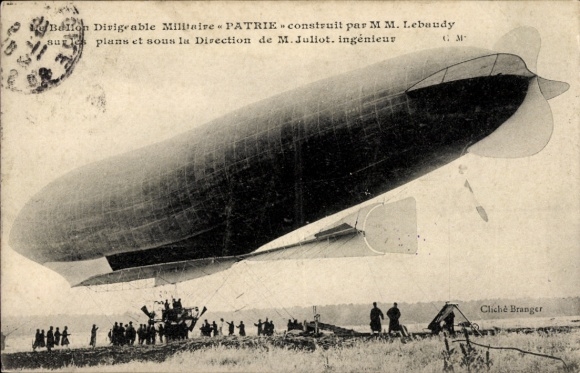 Postcard Belfon military airship PATRIE