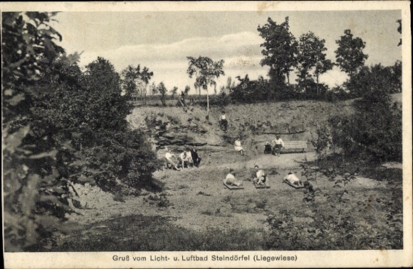 Ak Steindörfel Hochkirch in Sachsen, Liegewiese, Licht- und Luftbad